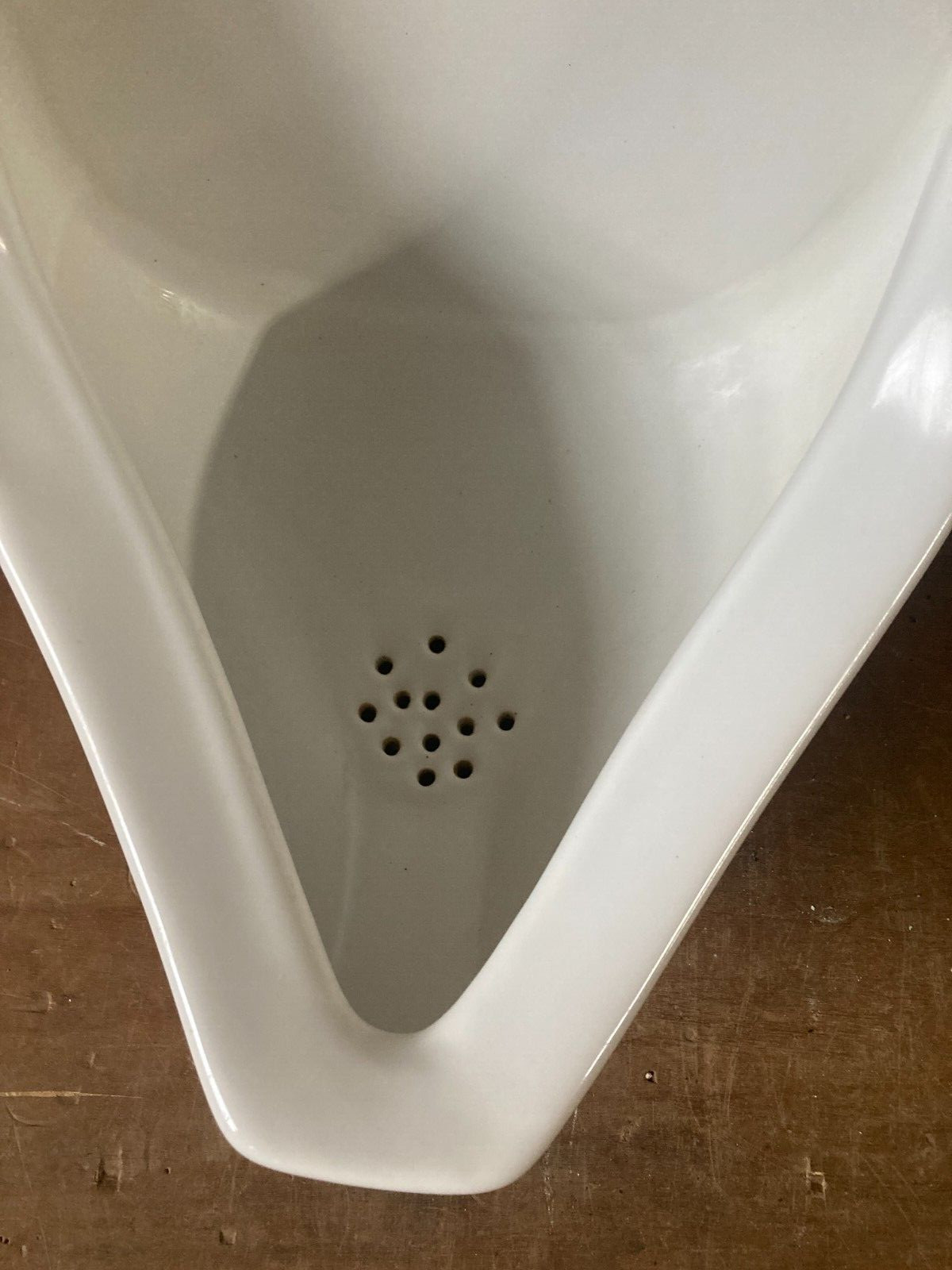 Vintage Industrial Ceramic White Porcelain Small Old Gerber Wall Urinal 165-26E