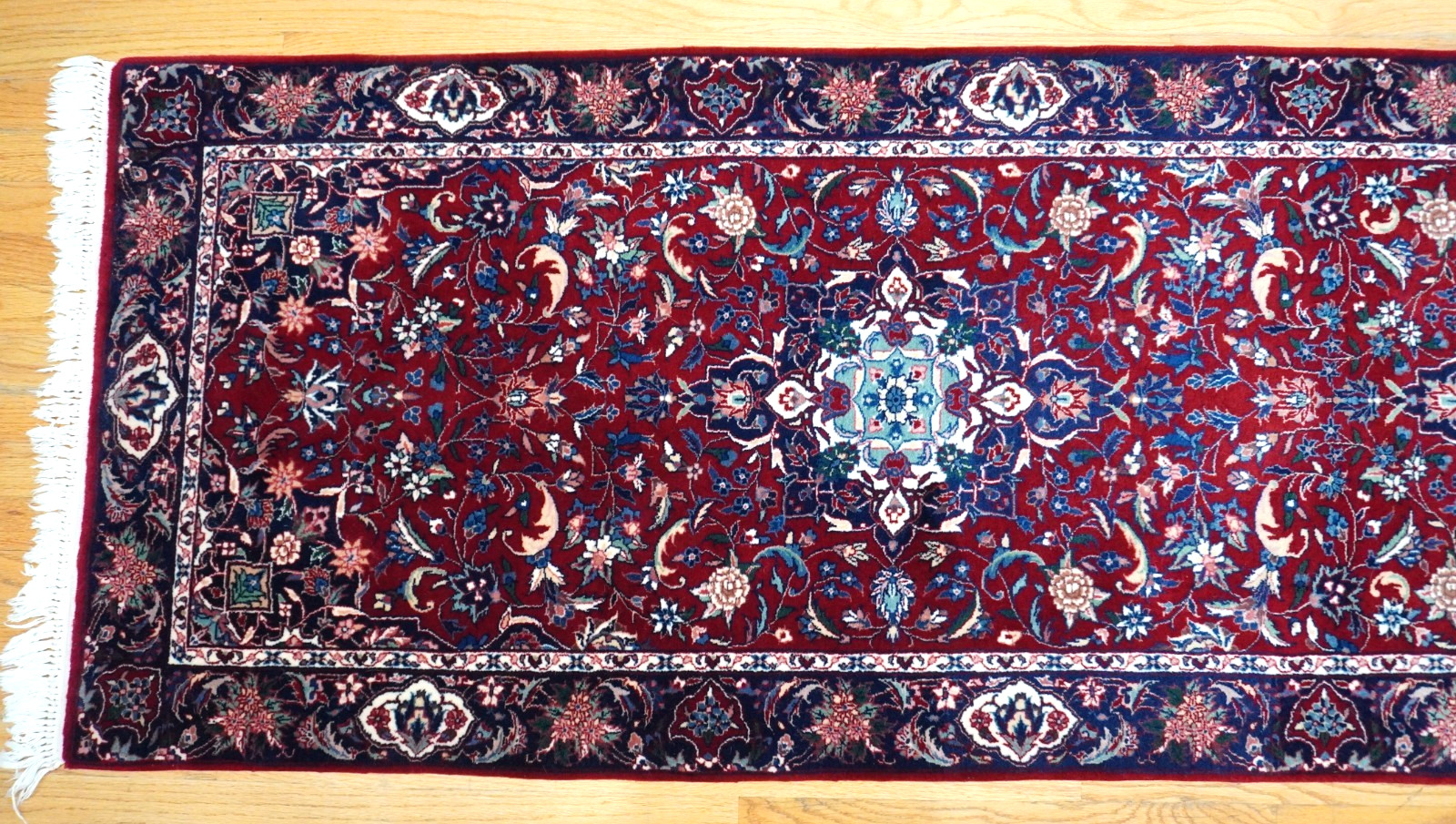 Chinese Tabrizz Design 2’6″x10’8″Hand Knotted Wool Runner Oriental Rug Excellent