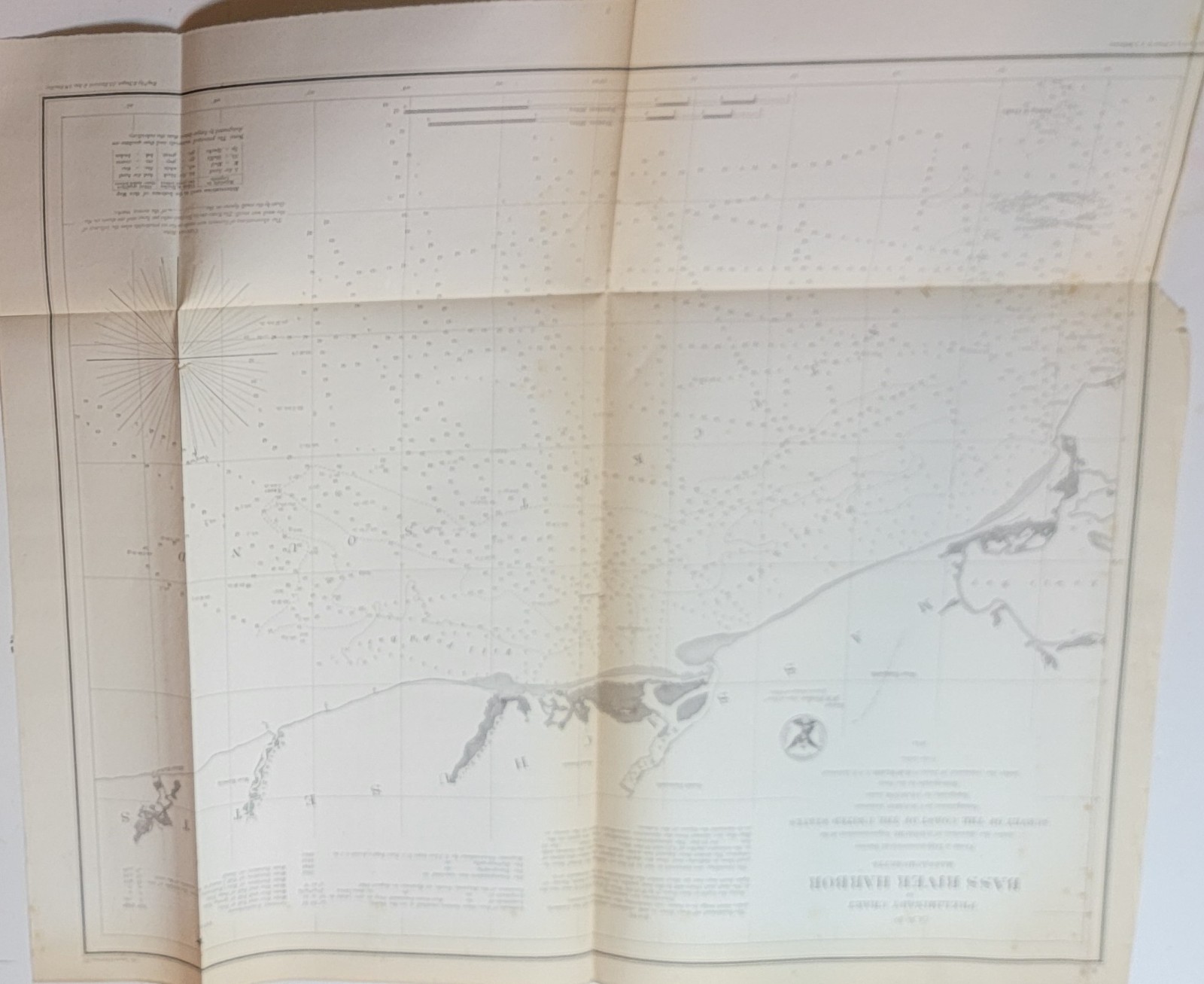 1854 US Coast Survey preliminary chart map No. 11 Bass River Harbor Massachusets