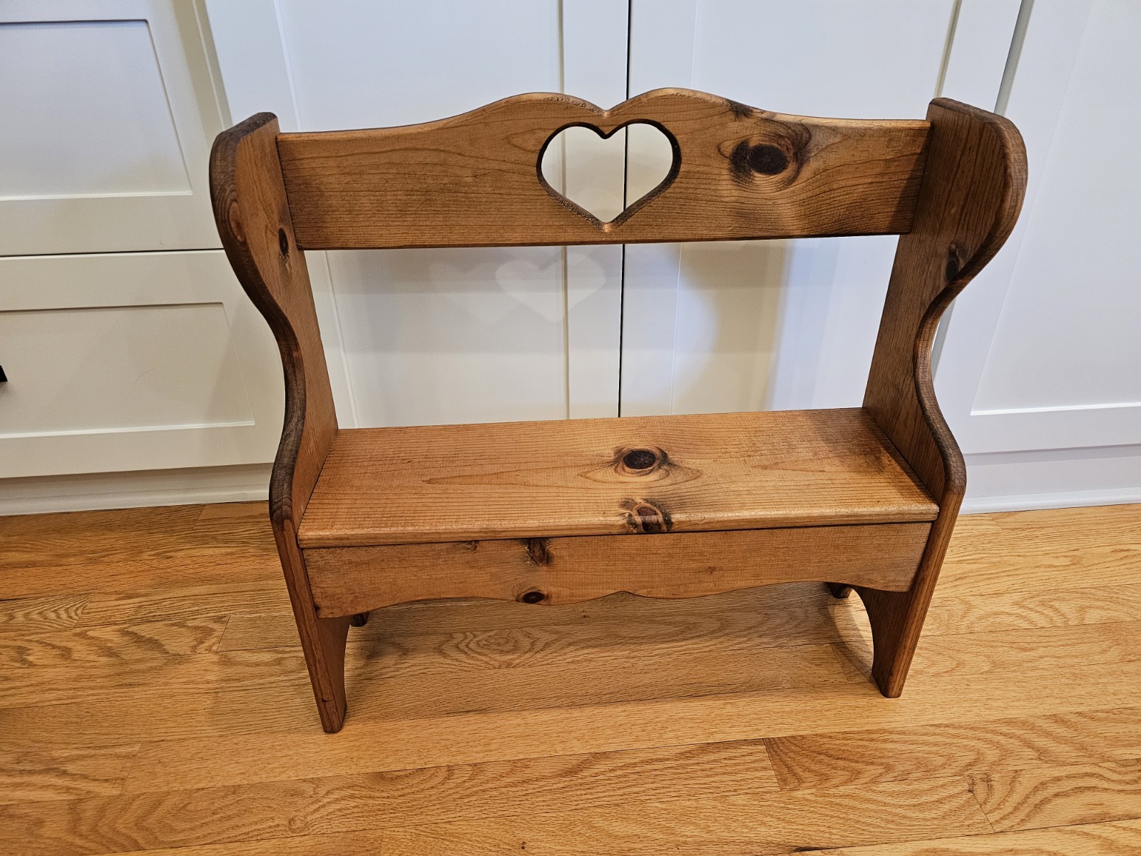 Wooden Heart Bench Cottagecore Farmhouse Display 23 1/2(long)x22(tall)x7 1/4