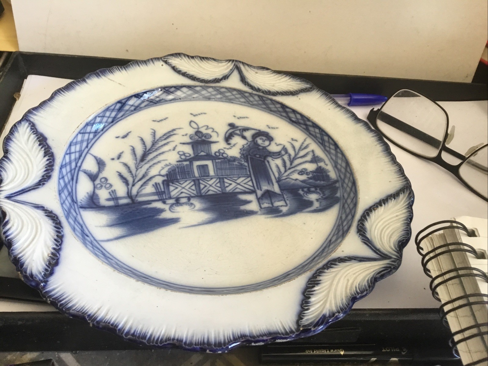 Antique 19th C Staffordshire Pearlware By Wedgewood Staffordshire 9 1/2″ Across