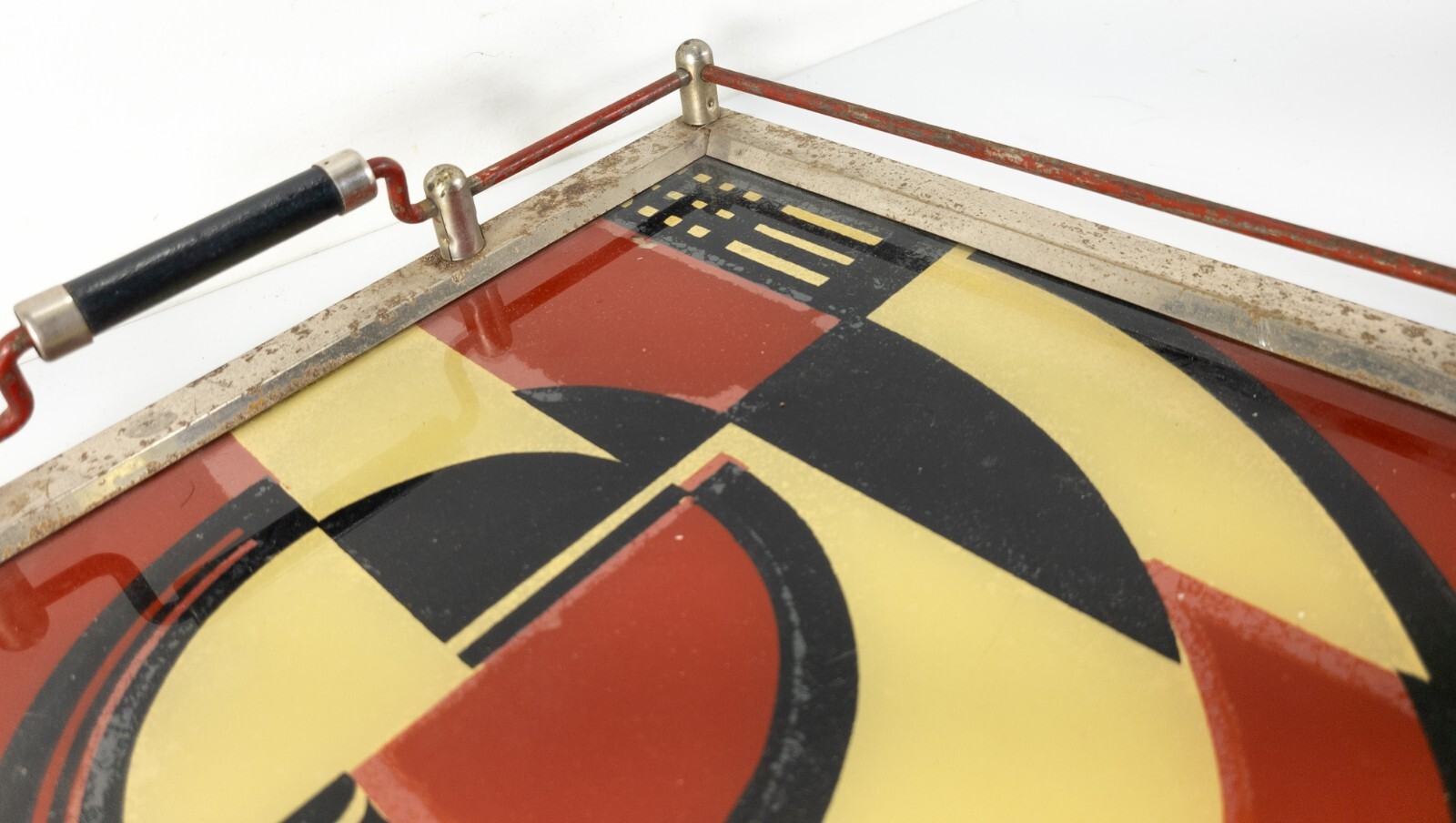 Antique Art Deco The Jazz Tray Modernism Tray Reverse Painted Glass