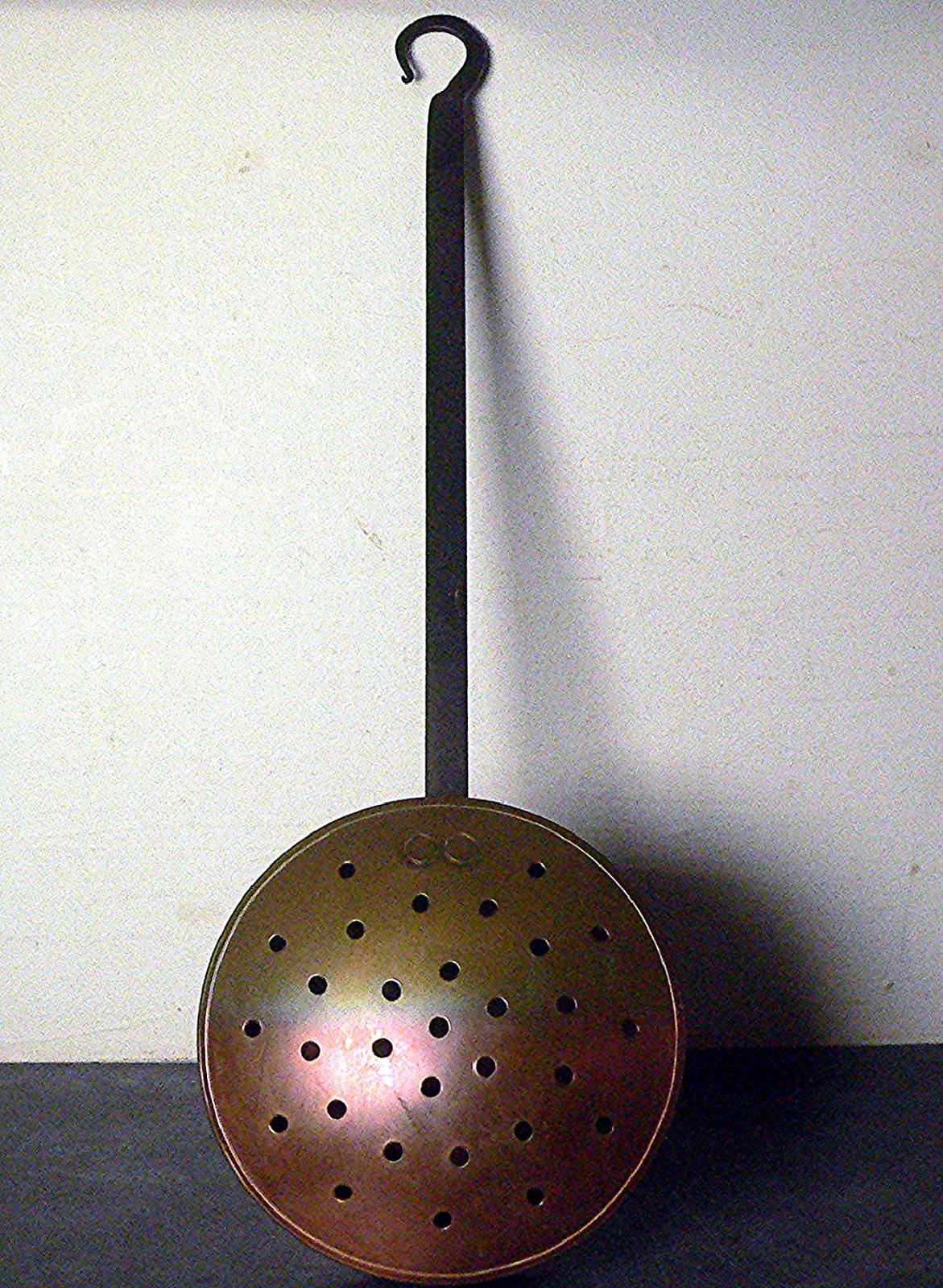Antique Copper Decorative Chestnut Roaster Bed Warmer Pan 19”/49cm Long #A6