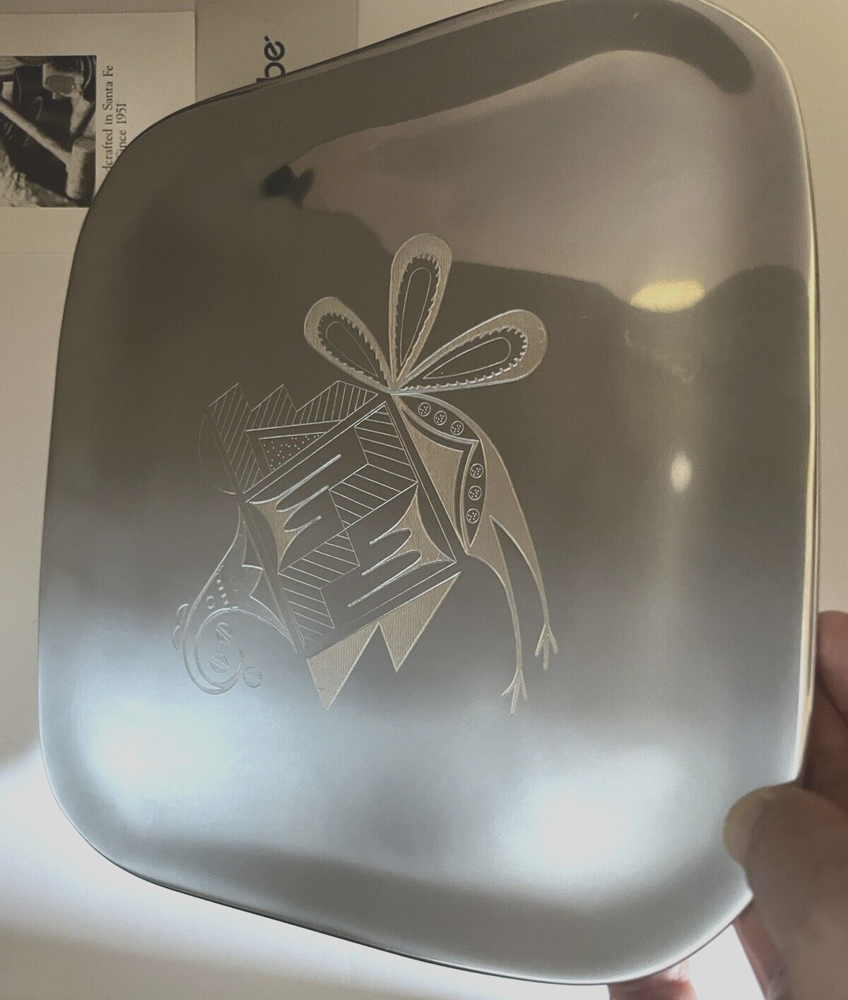 Nambe Serving Plate Platter 9″ 555A Square Rounded Corner Collectible artistic
