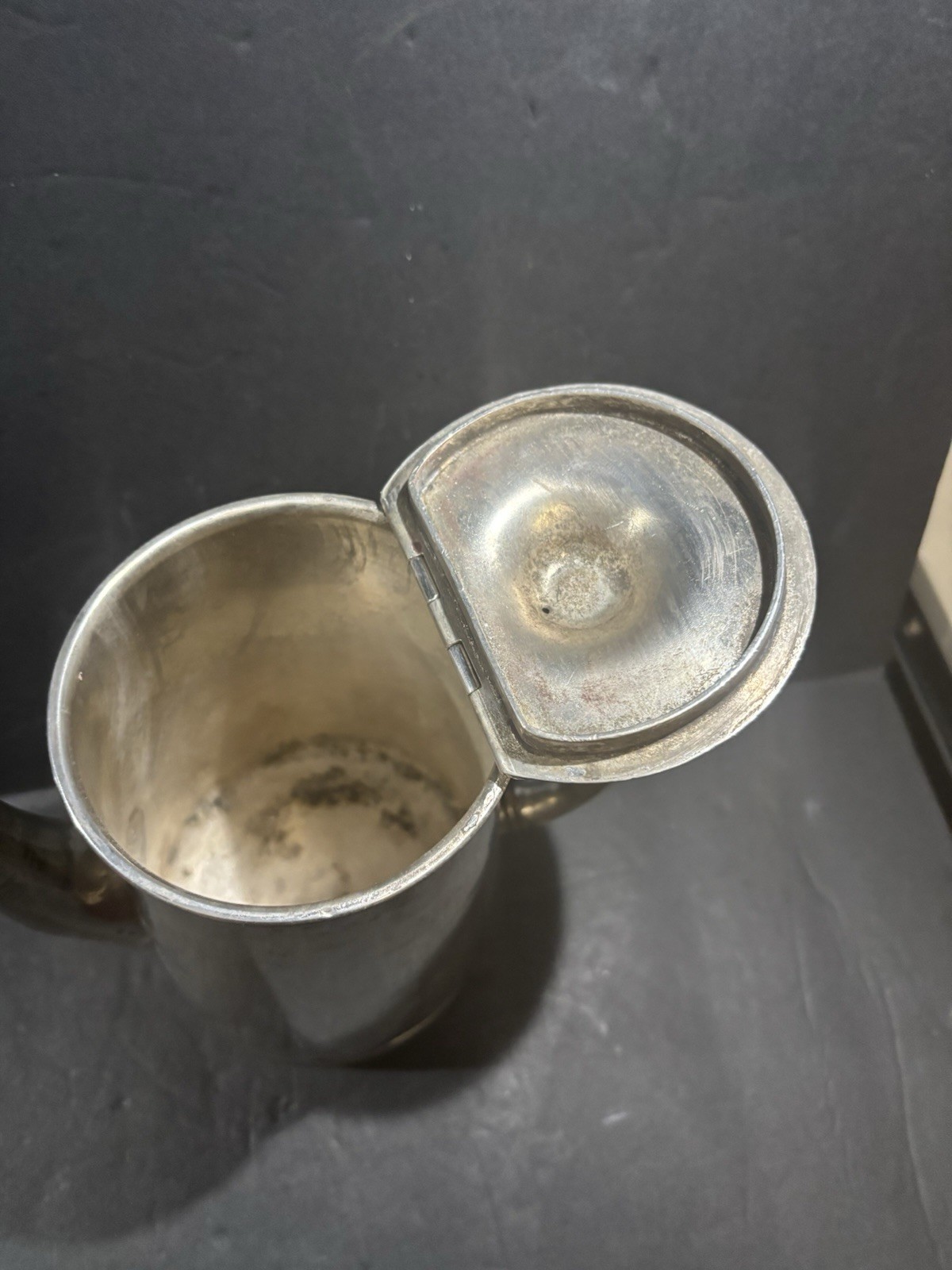 Antique Wear-Brite Silverplate Teapot Hinged Lid Hotelware Pot Rustic Patina
