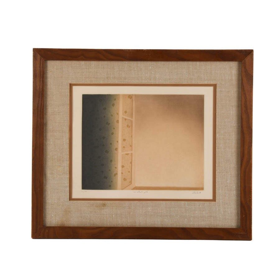 Framed Signed Jean Solombre Abstract Mixed Media on Paper