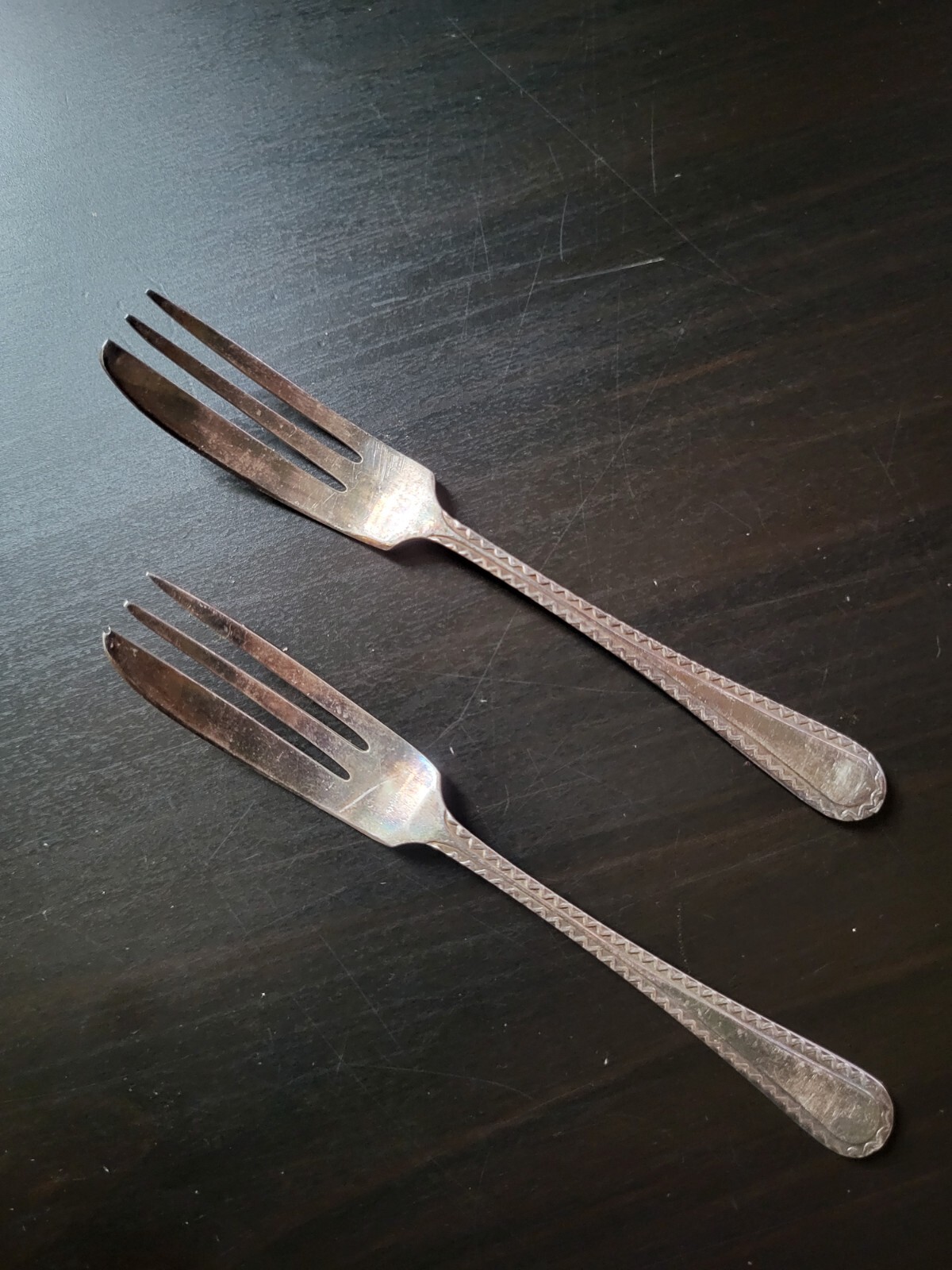 Pastry Forks Lot Engraved EPSN Silver Nickel Plated Antiques Silver Marked 157