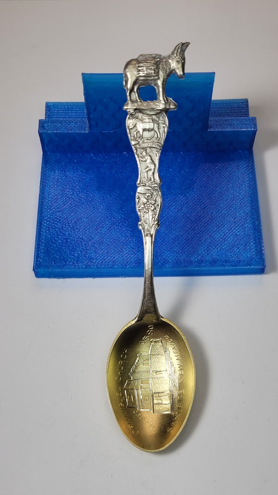 Antique .925 Sterling Silver San Miguel Church Santa Fe NM Souvenir Spoon