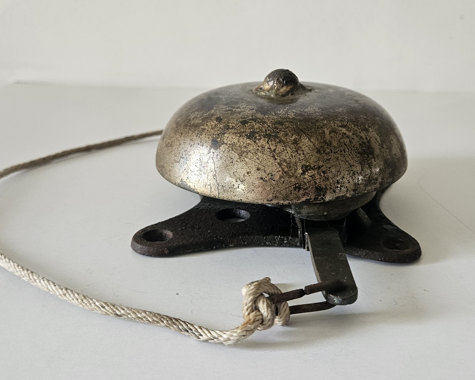 Antique Iron Bell. Pull Rod Spring Door Wall Bell. Loud Ring Mechanism.