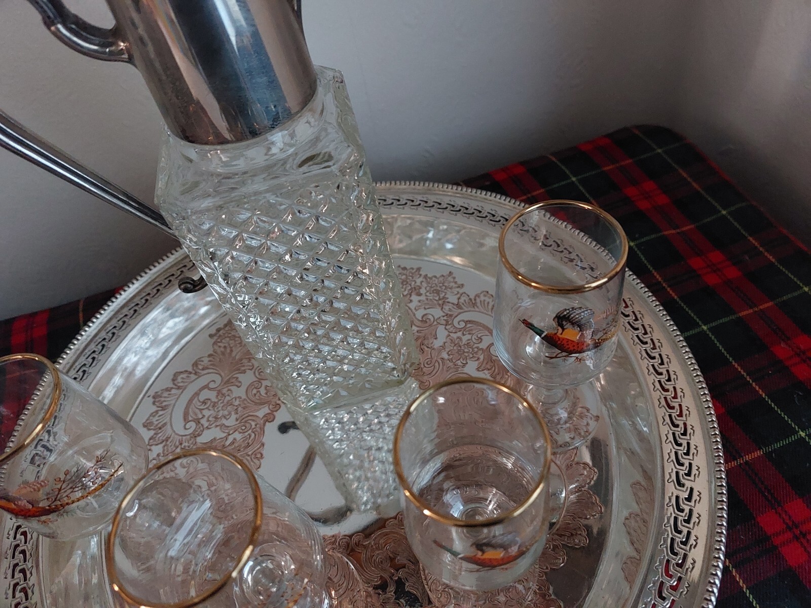 Heavy Antique 31cm Silverplate in copper Serving Tray