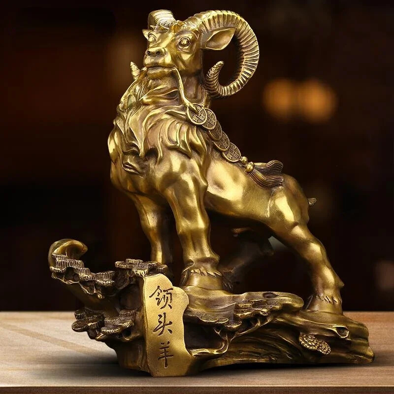 Creative Pure Copper Animal Sheep Ornaments Money Sheep Zodiac Three Yang Kaitai