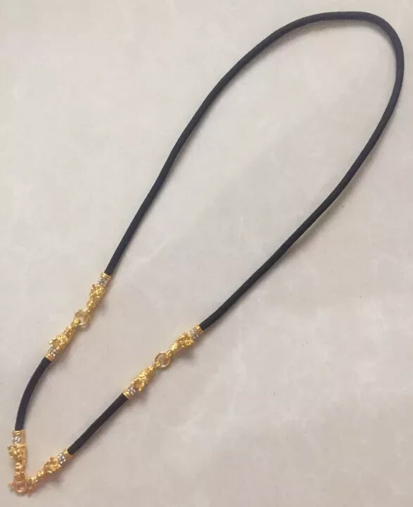 Necklace Rope 3 Hooks Dragon Heads Gold Micron Plated Gems Thai Buddha Amulet