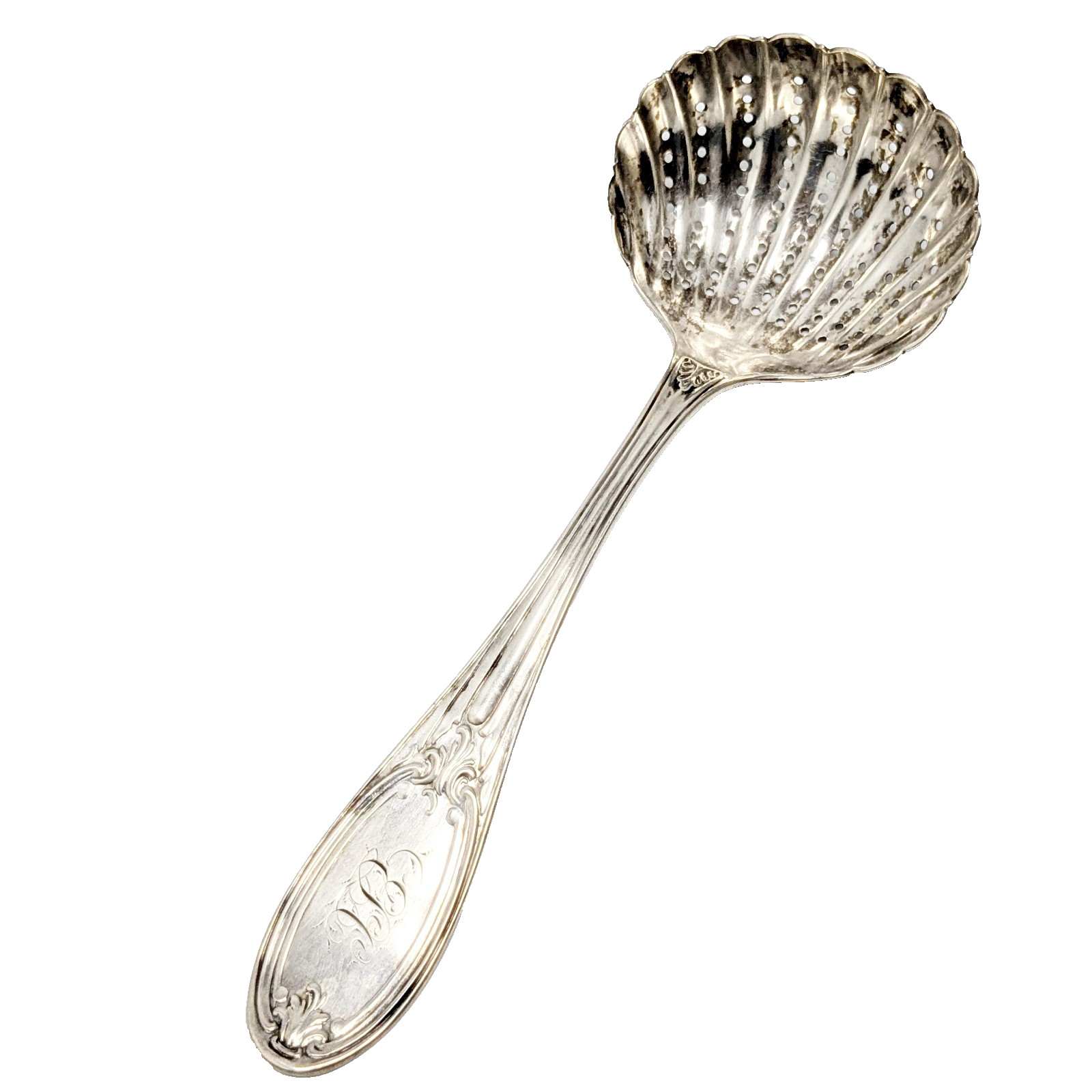 Tiffany & Co Coin Silver 1847 Patent Antique Sugar Sifter Ladle Monogrammed