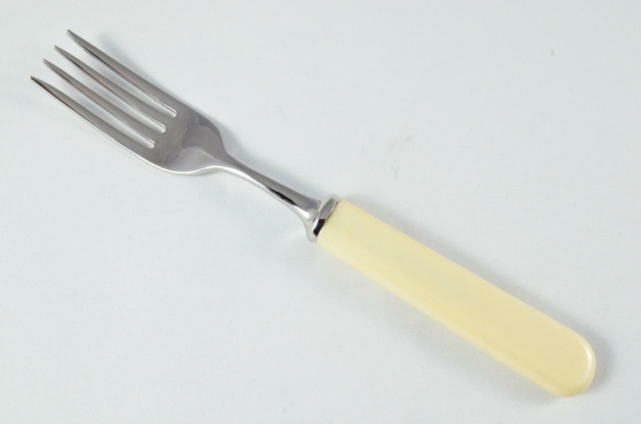 Brand New Genuine Cream Handle Steak Fork Mirrored Finish Made In Sheffield
