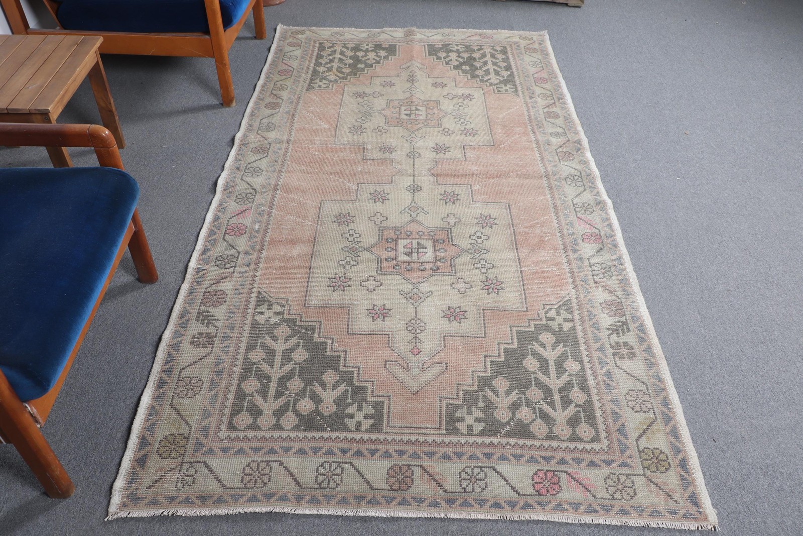 Vintage Rug, Turkish Rug, Cool Rug, 8×4.3 ft Area Rug, Rugs For Area, Area Rug
