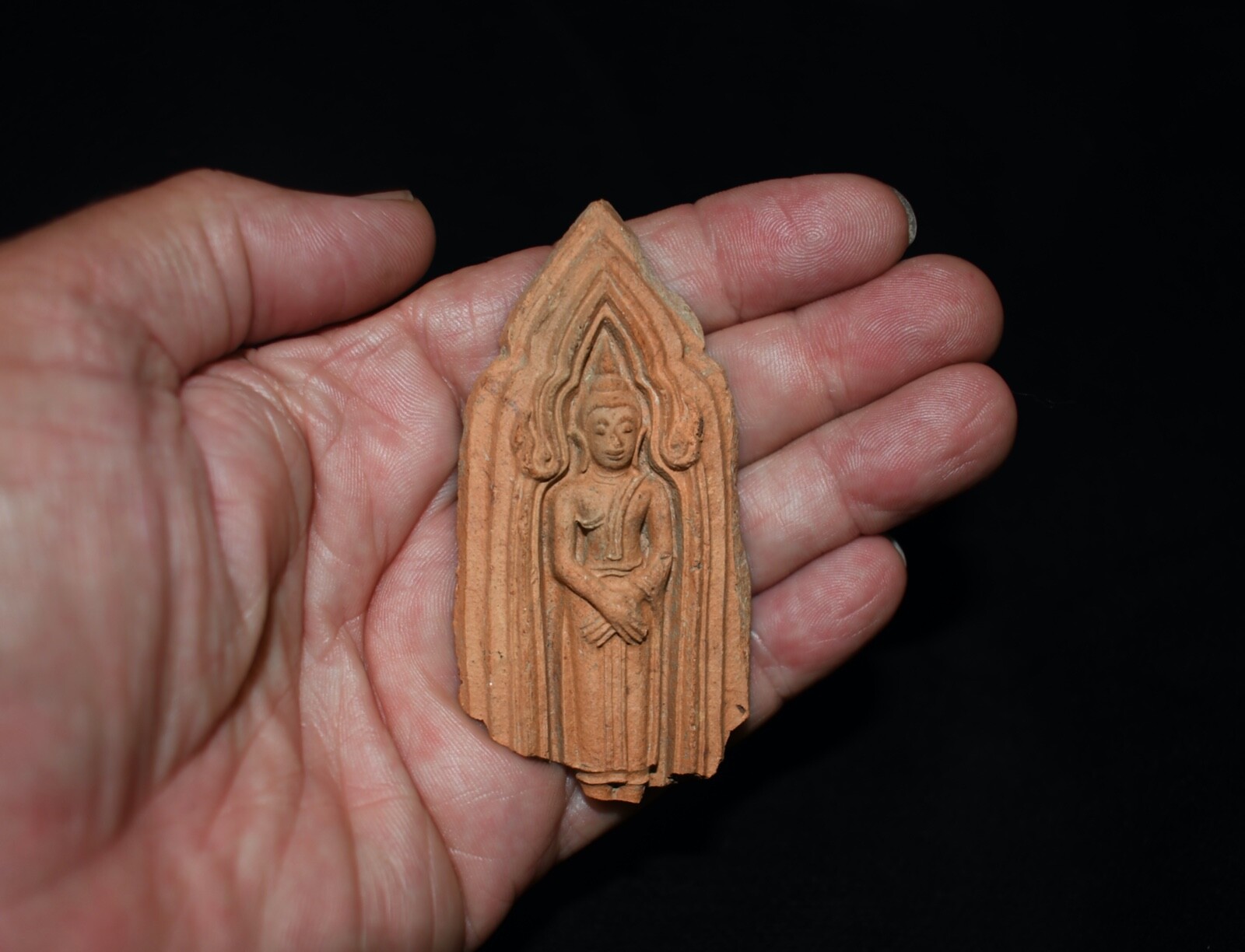 Three Antique Unmounted Ceramic / Terracotta Buddhist Votives from Thailand