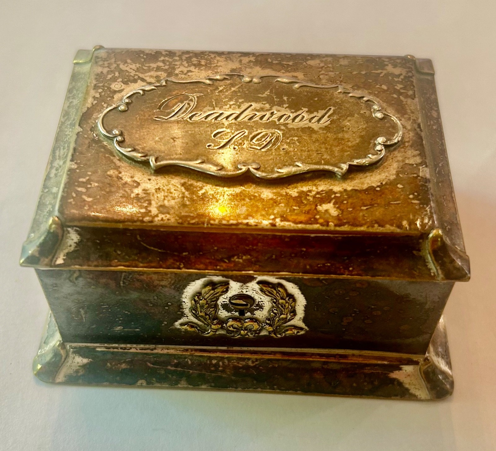 Antique Kronheimer & Oldenbusch Quadruple Plate Silver Jewel Box Deadwood SD