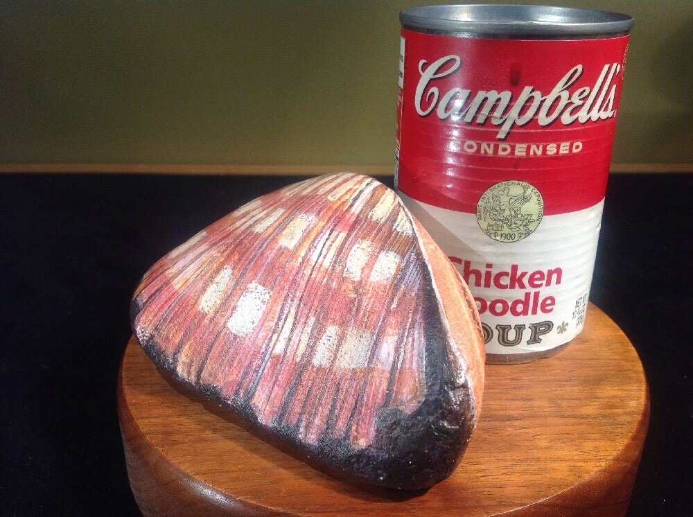Vtg 1991 Folk Art Hand Painted Signed Seashell Rock