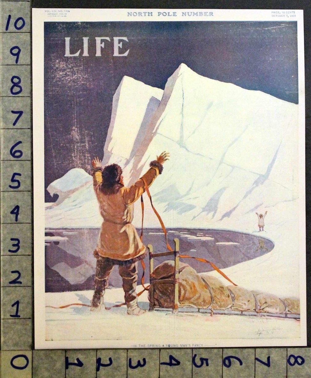 1909 NORTH POLE DOGSLED ARCTIC EXPLORER ROMANCE JOHN LEJAREN HILLER COVER ZX35