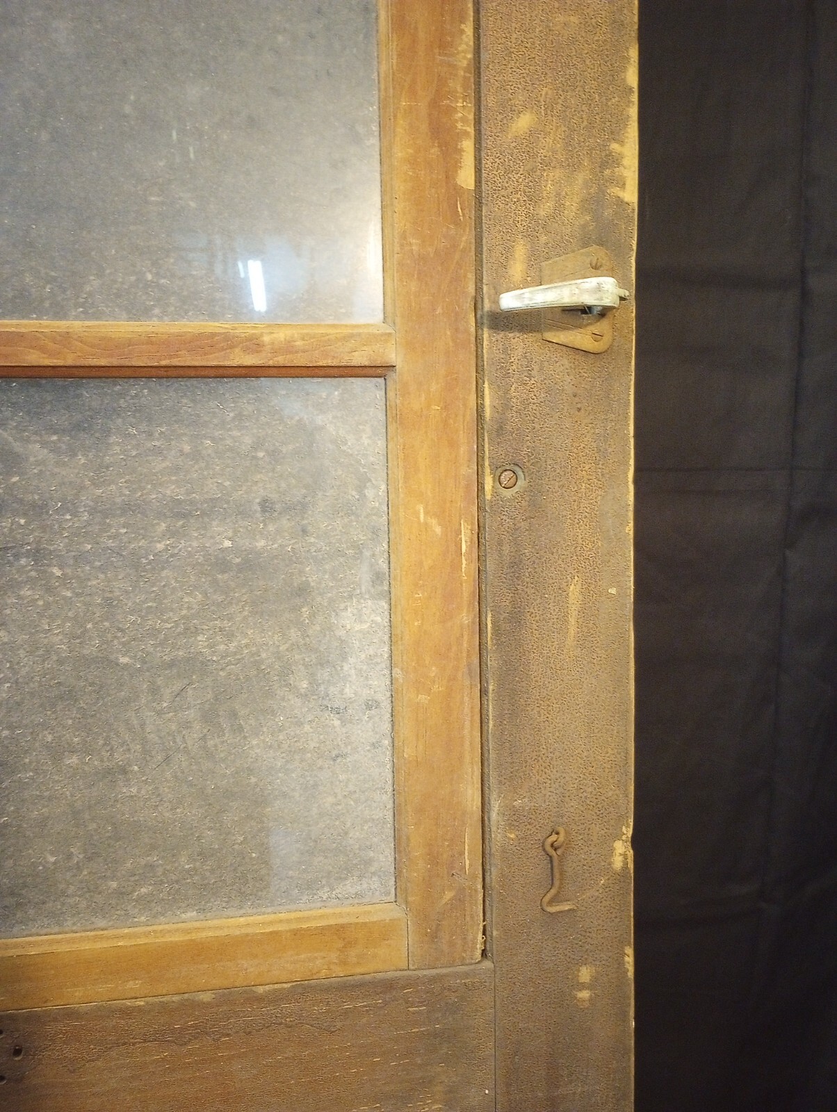 3/4 Glass 8 Pane Peek-a-boo Interior Door & Original Hardware 35 3/4″ x 84 1/2″