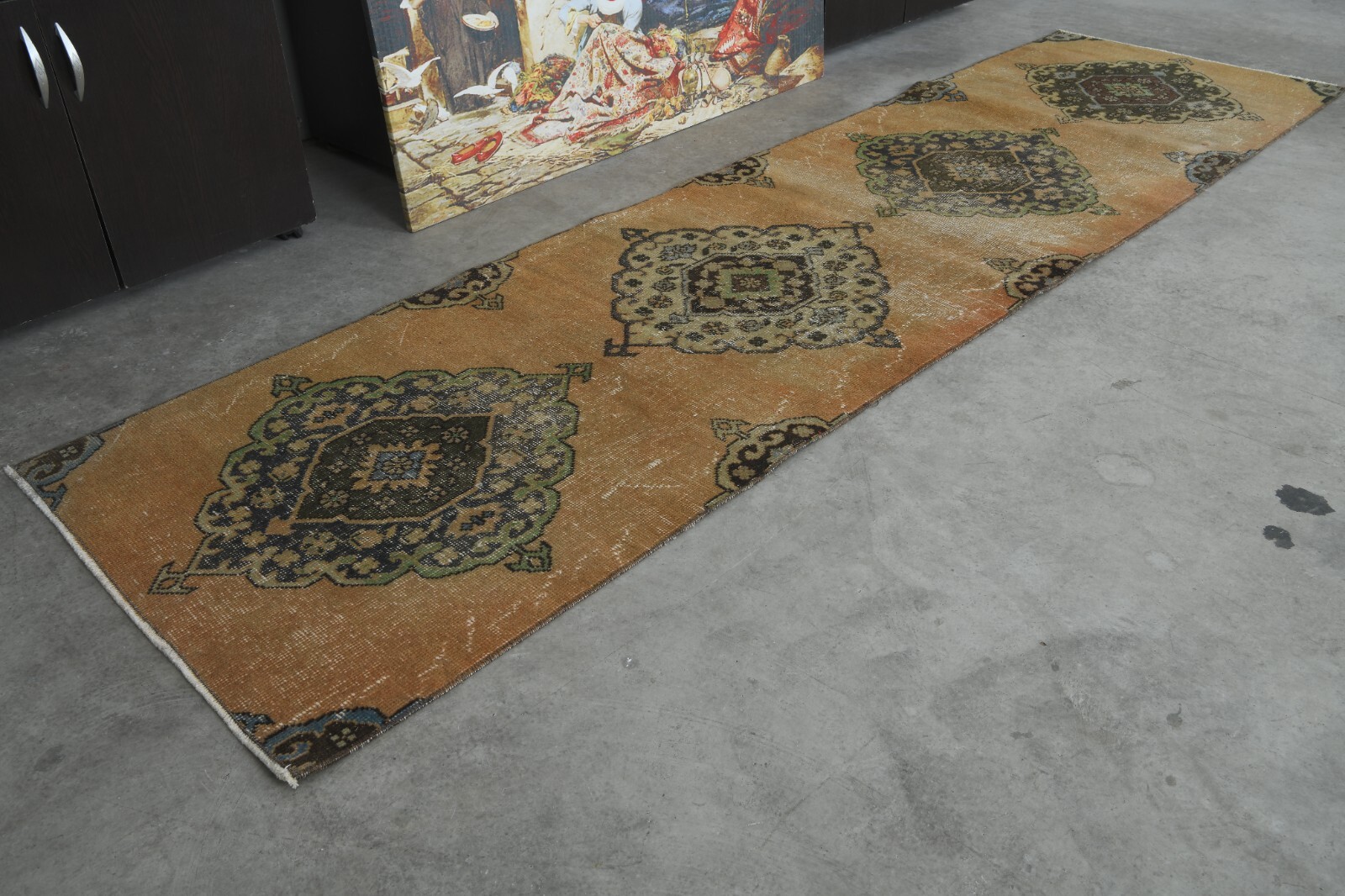 Oushak Runner Rugs Turkish Hand-Knotted Hallway Carpet Vintage Rug 3×9 ft 417