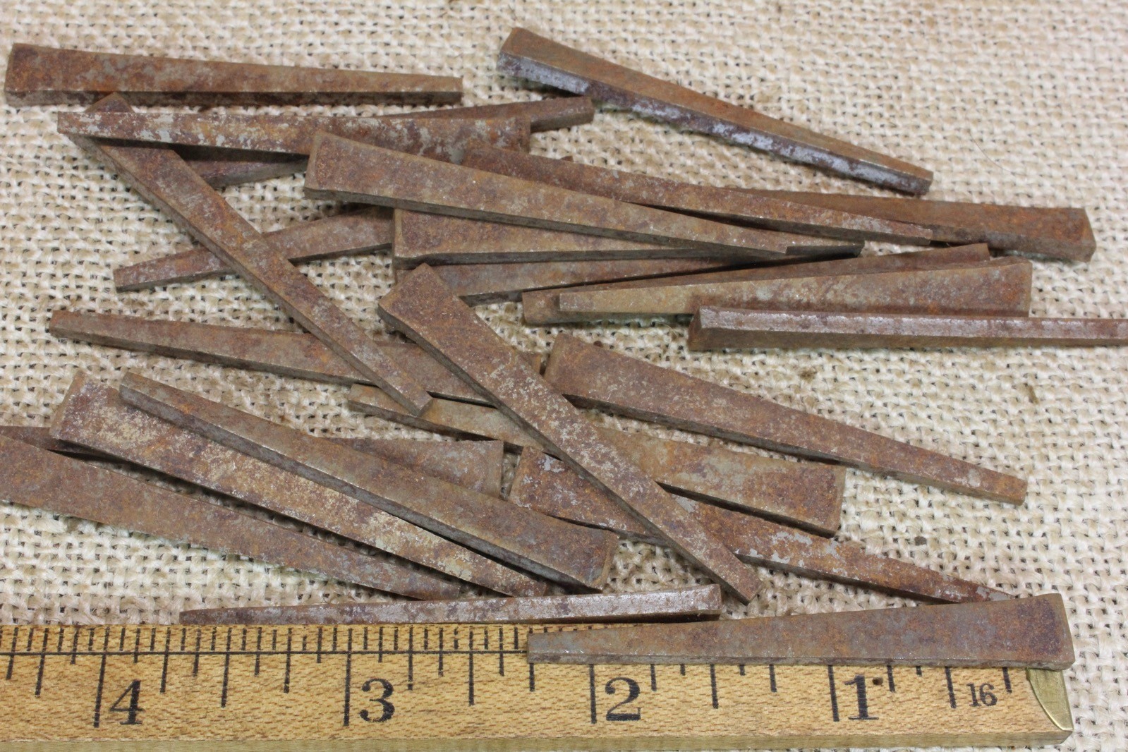 25 Old Square Nails Rustic Vintage 2 1/4” Steel Cut Standard Large Heavy Duty