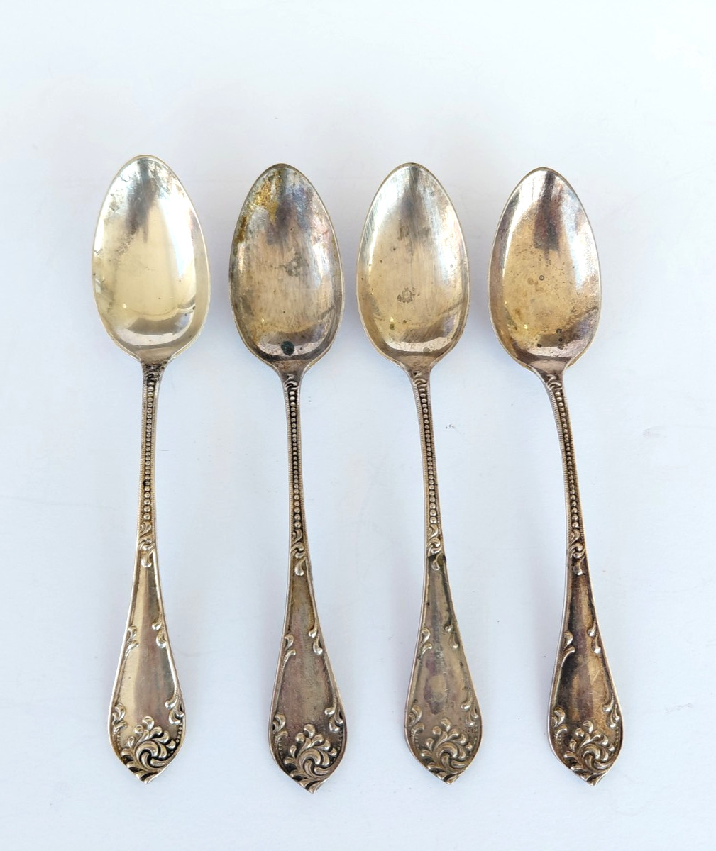 Antique Sterling Silver Spoons Towle Rustic Teaspoons 5 1/2″ Set of 4