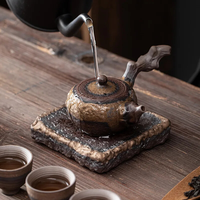 Heart Sutra Stoneware Pot Pot Tray Water Storage Tea Table Pot Mat Pot Tea Tray