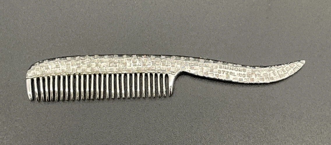 Simmons Co Philadelphia Sterling Silver Mustache / Beard Comb