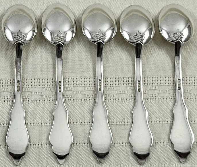 Robbe & Berking Ostfriesen R&B 90 Silverplate Demitasse Spoons 5 Germany 4.25″