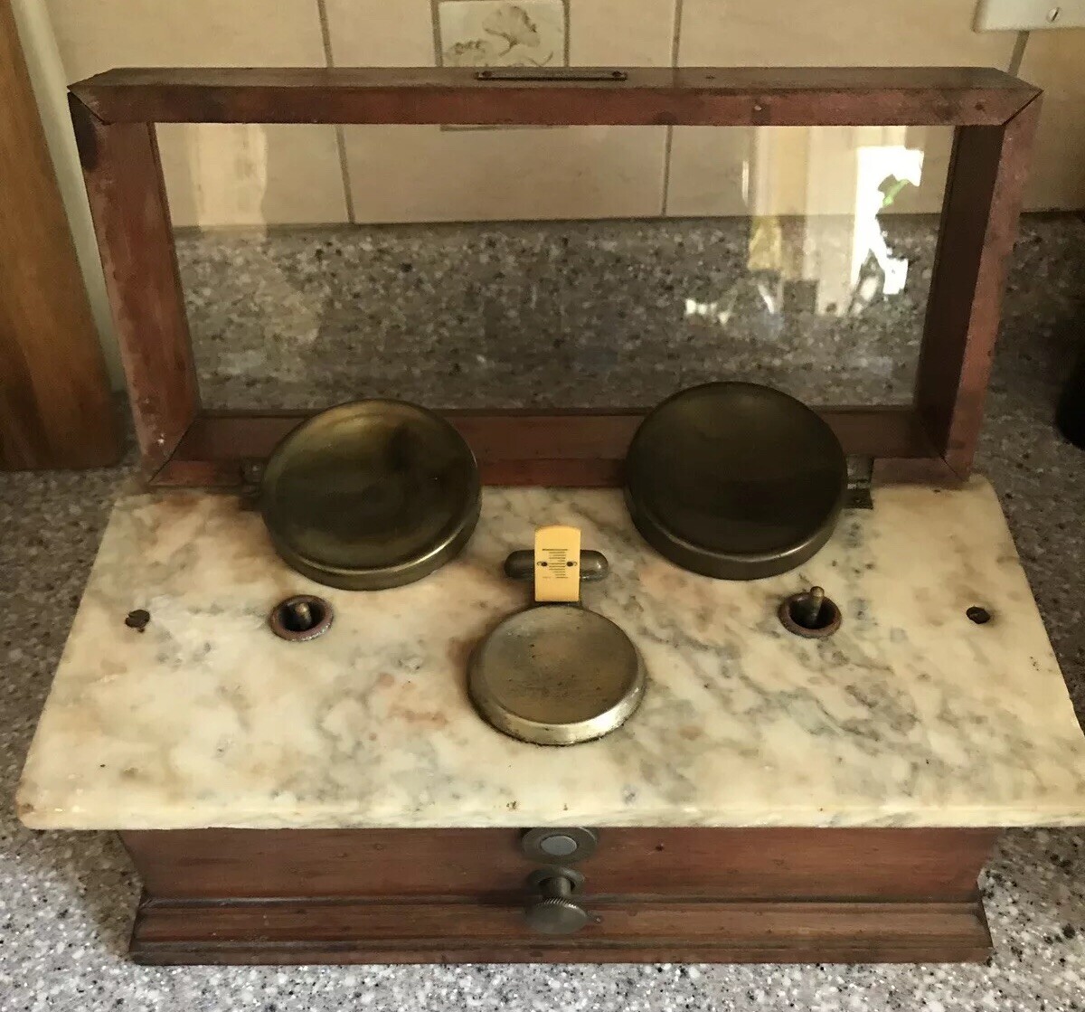 Antique Scale Henry Troemner Apothacary Serial No W2 Type 17 Marble Top 1oz Cap