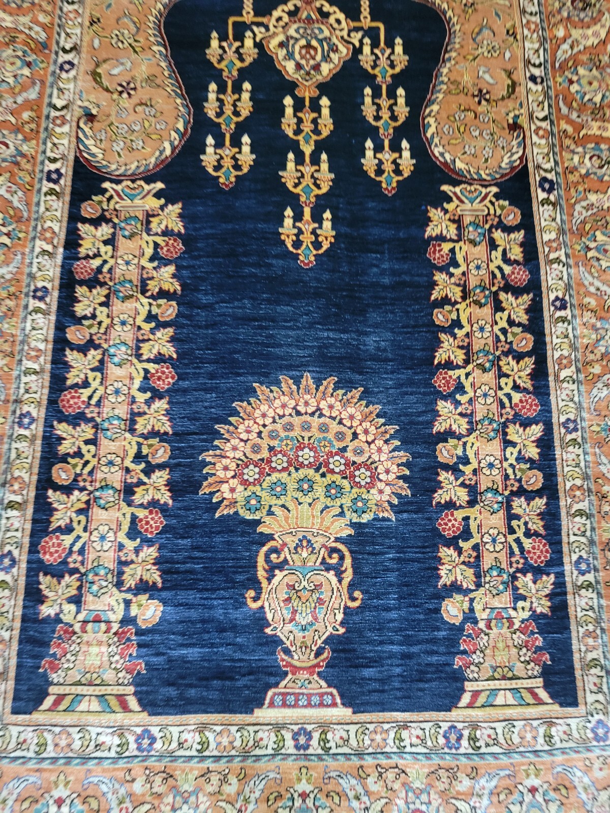 Authentic SIGNED Hand Knotted 100% Silk Turkish Ozpec Hereke Rug 31 1/2” X 58”