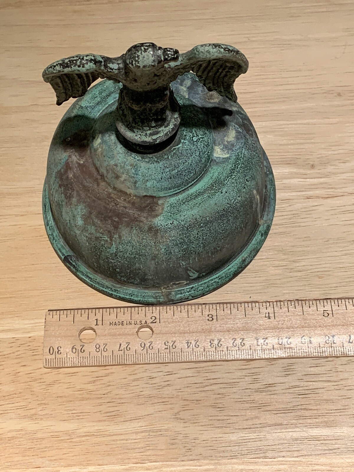 Old Eagle Topper, Finial, 2 Piece, Heavy Green Tarnish, Copper or Brass?