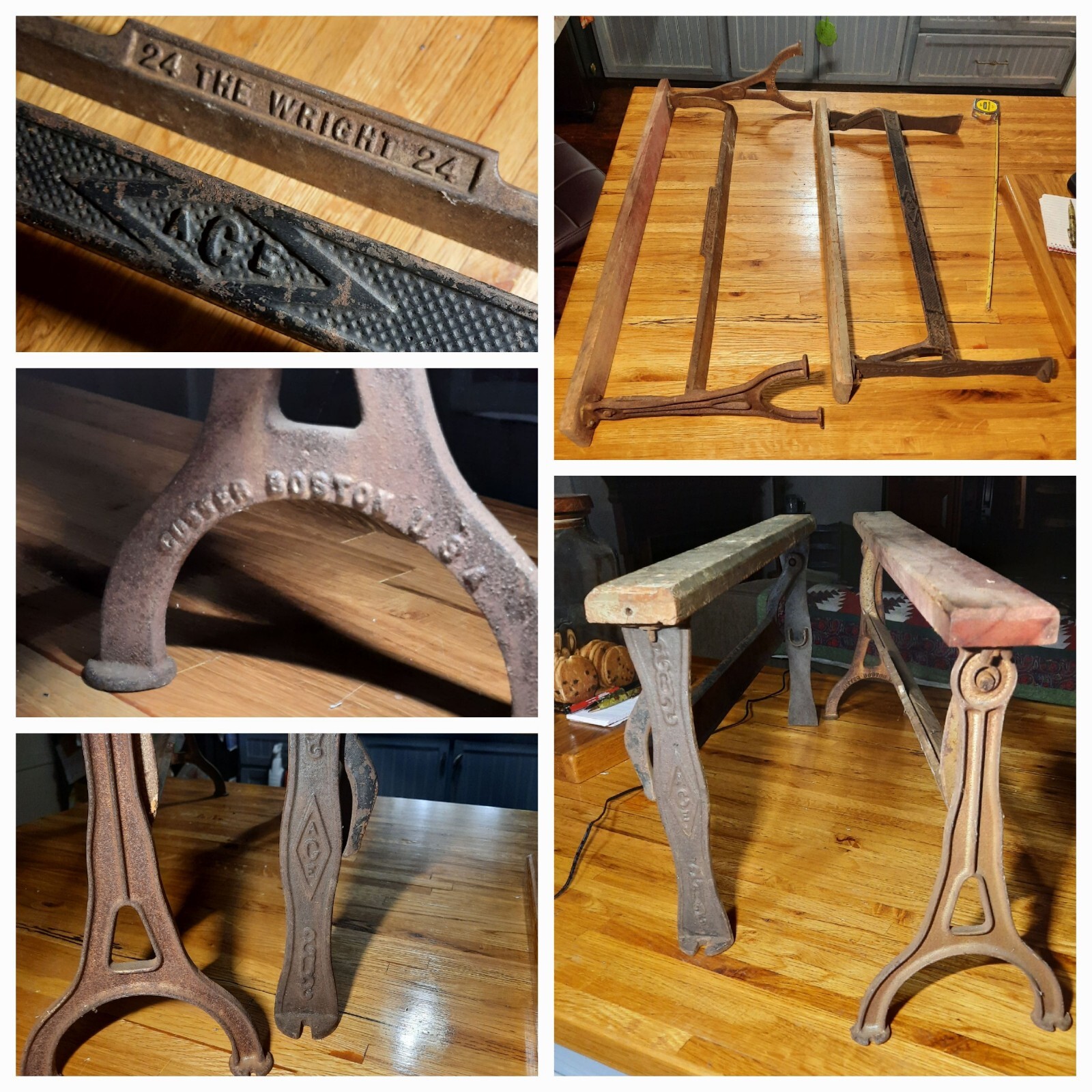 Antique Paper Roll Cutter Lot 24 The Wright 24″ & Ace 20″ iron Country Store