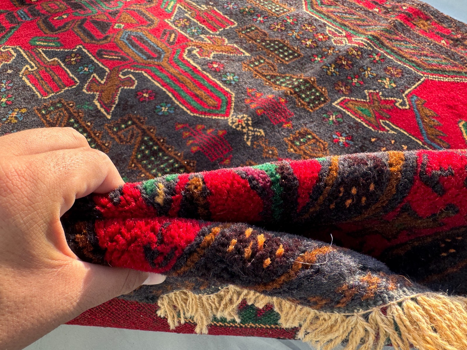 4×7 Afghan Hand Knotted Oriental Vintage Wool Area Rug Medallion Baluchi Carpet