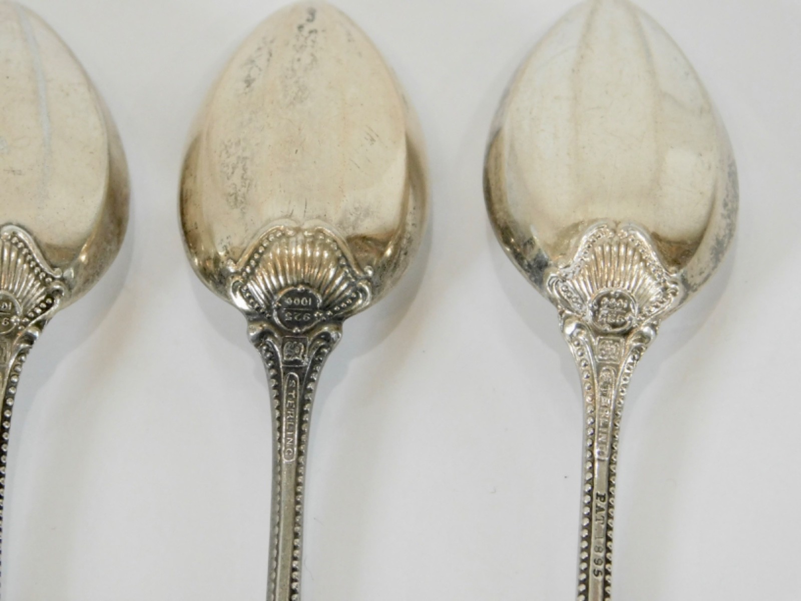 3 Towle Old Colonial Sterling SIlver Gold Wash Demitasse Spoons