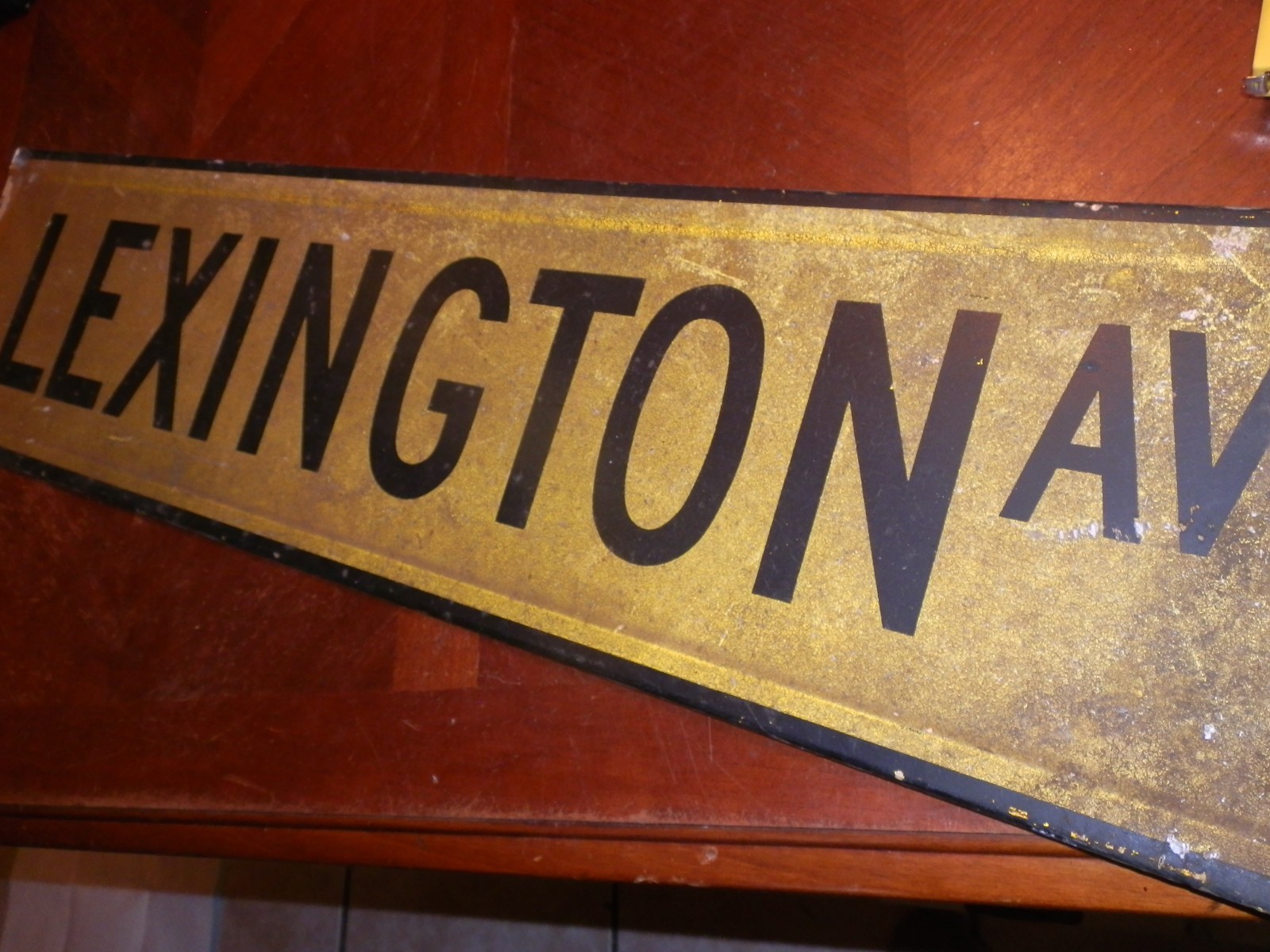 Original Lexington St Manhattan New York Street Sign 1930’s 36 in. x 9 in. Steel