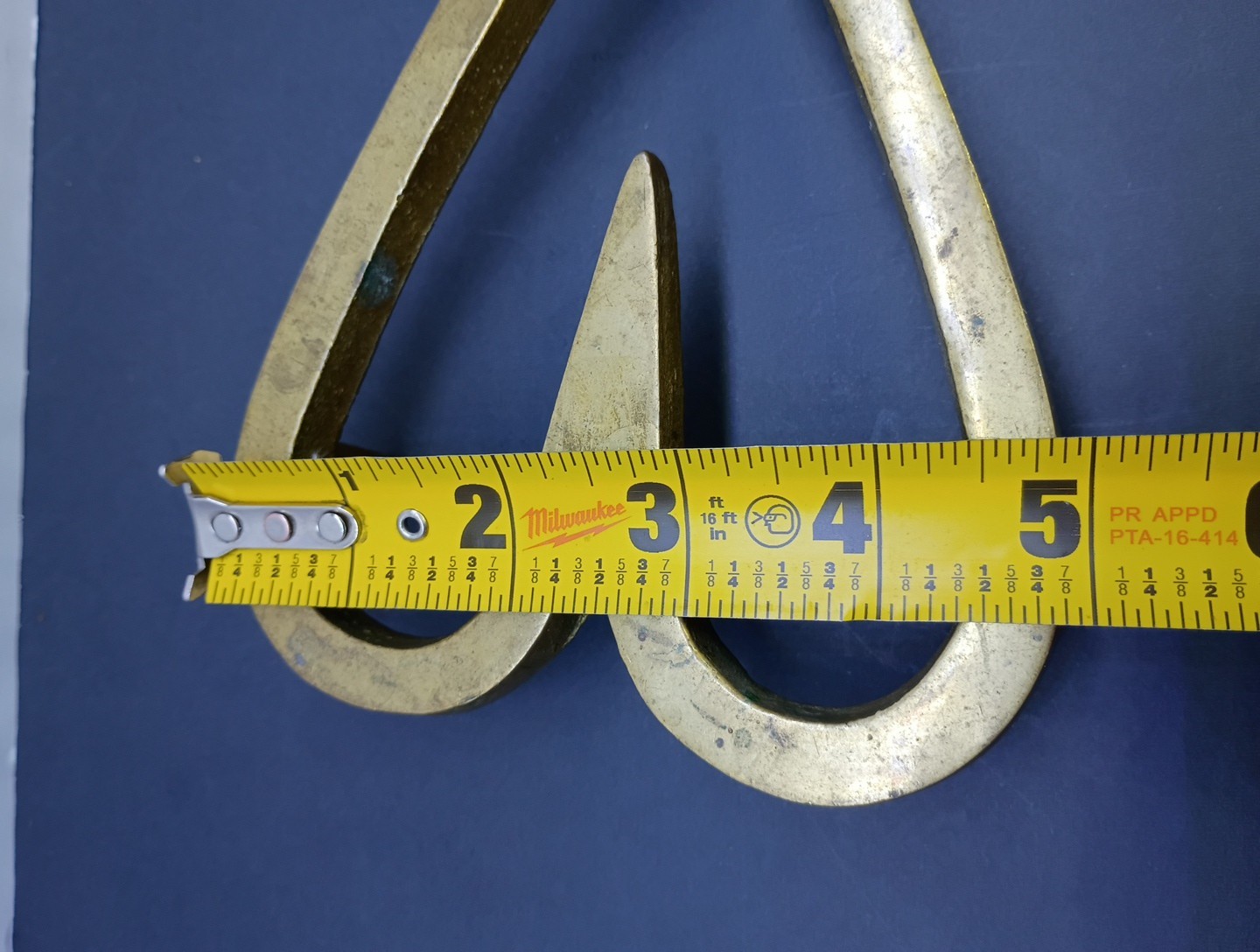 Early 19th Solid Brass Heart Shaped Footed Trivet