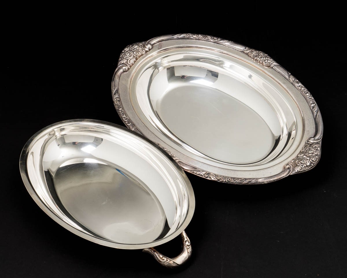 Oneida Silverplate Double Vegetable Bowl Ballad-Country Lane 13″ L Covered Dish