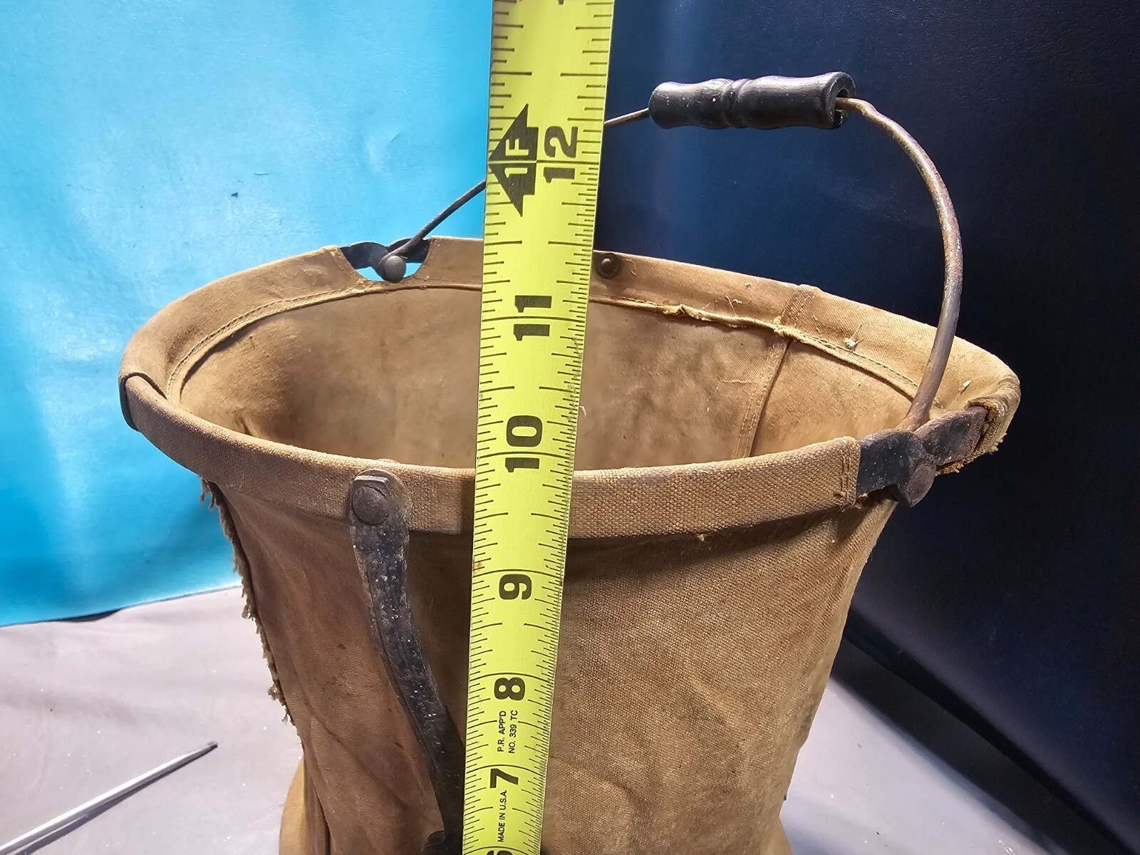 The Planet Co No 12 Duplex Water Pail 10″” Canvas Folding Collapsible Bucket Rar