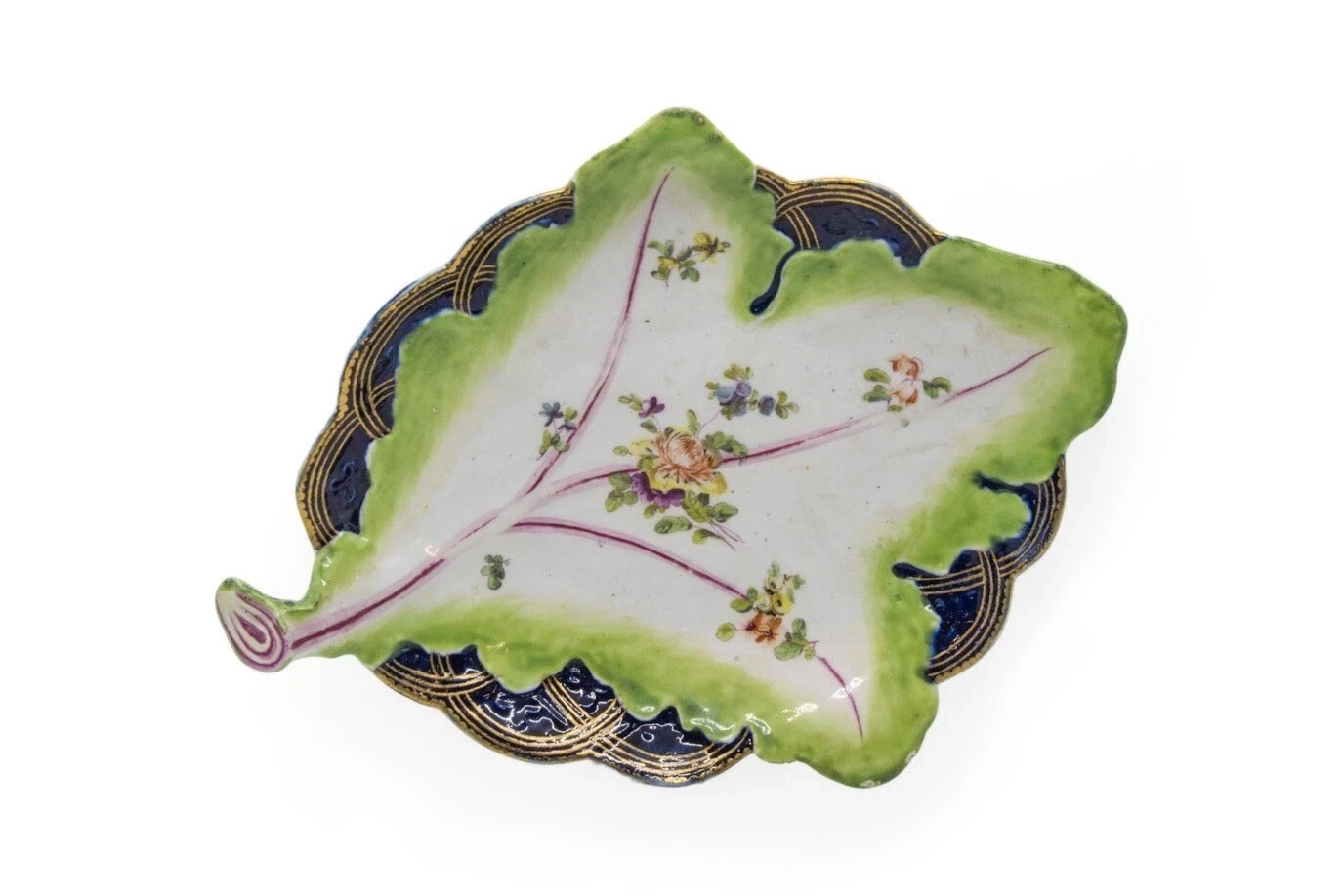 Chelsea Porcelain Tromp L’oeil Leaf Dish 1758-1760