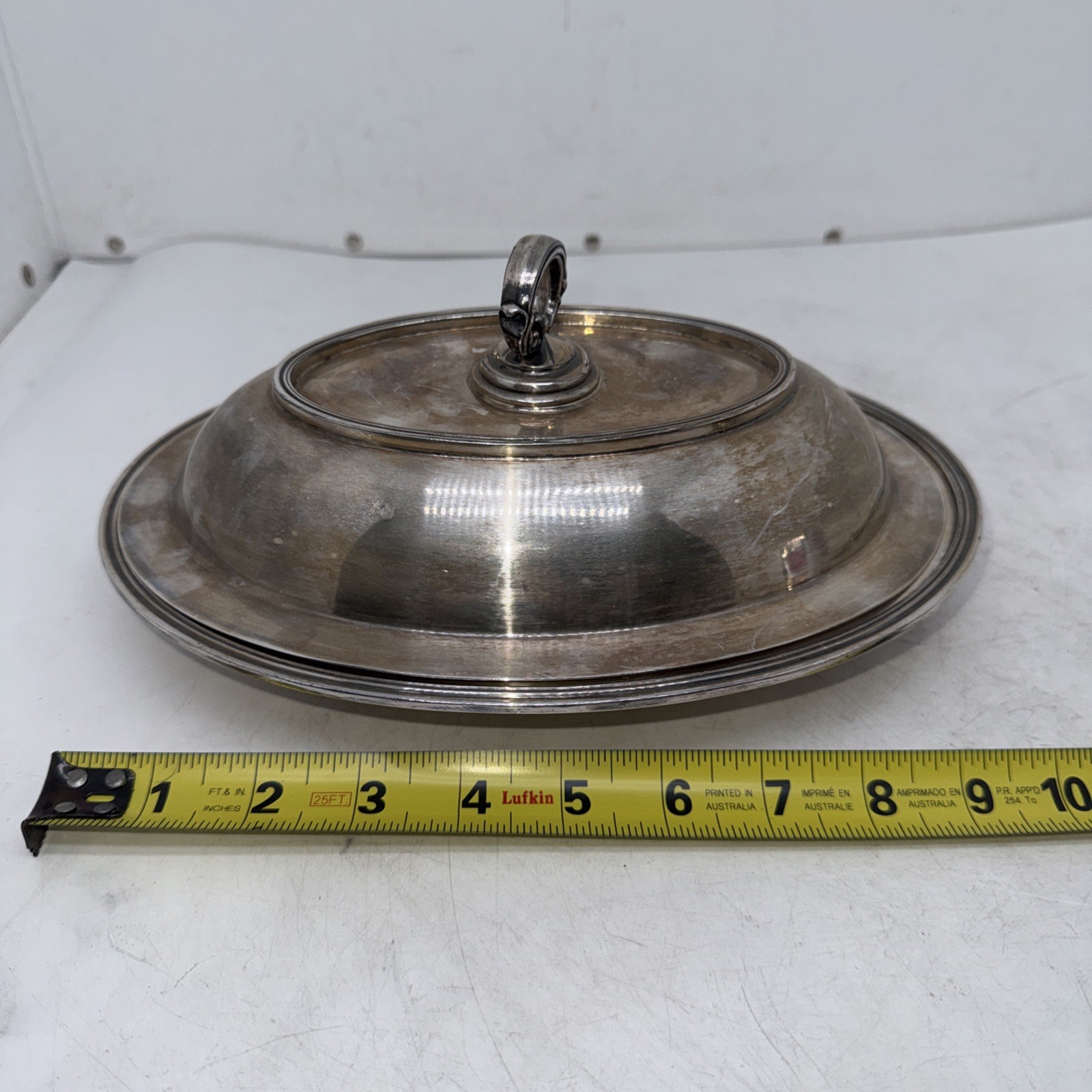 Vintage Pairpoint Sheffield Silver-Plated Serving Plate Tray With Lid 10” 04240