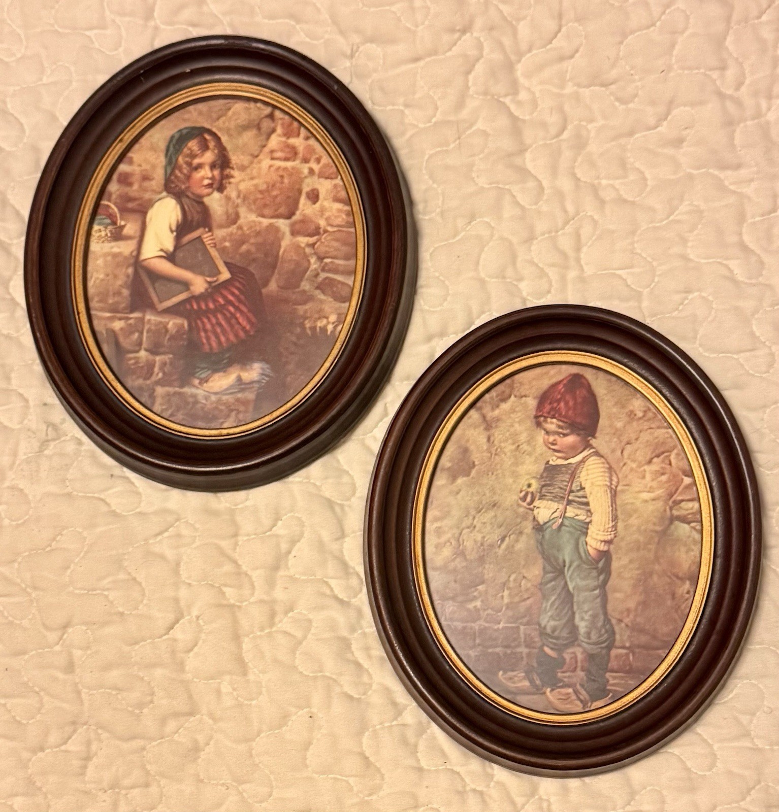Set of 2 Hermann von Kaulbach 1920s Antique Prints In Wooden Frames Wall Decor