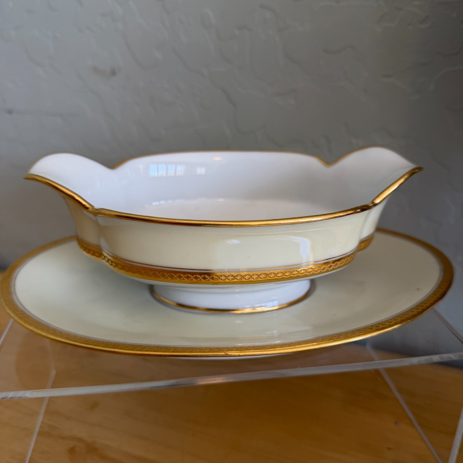 Antique Haviland Limoges France Serving Set Trio, Gold Rim Porcelain – PRISTINE!