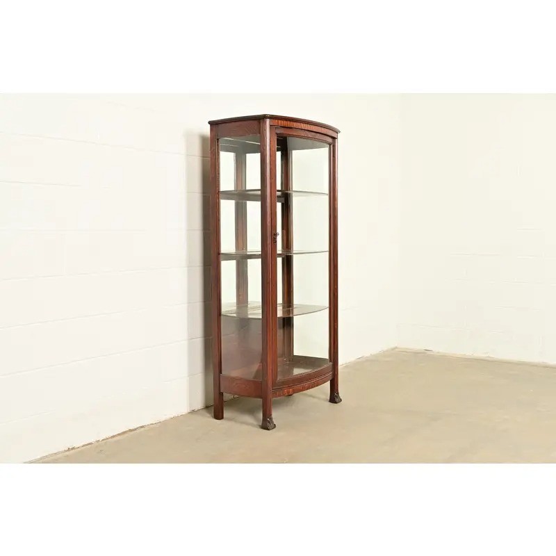 Berkey & Gay Antique Victorian Carved Oak Bookcase, Circa 1890s