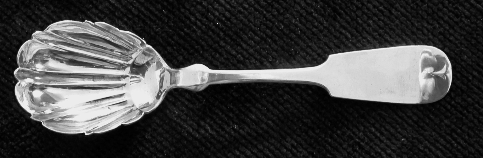 Antique Sterling Silver HOTCHKISS & SCHREUDER Scallop Shell Bowl Sugar Spoon