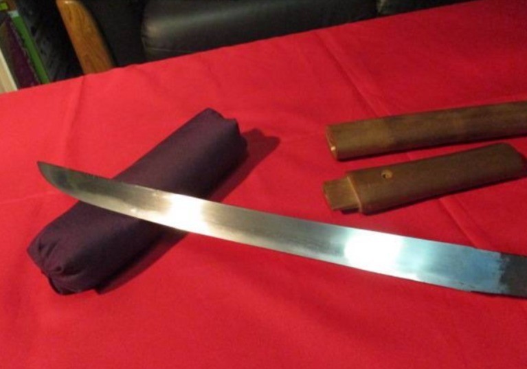 Wakizashi 脇差 “ Kunimune ” 宇多国宗 Japanese Real Sword 32.1 cm Shirasaya Antique