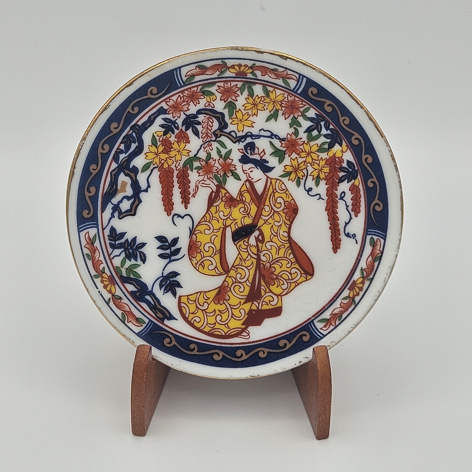 Vintage 1980s Small Miniature Japanese Porcelain Plate