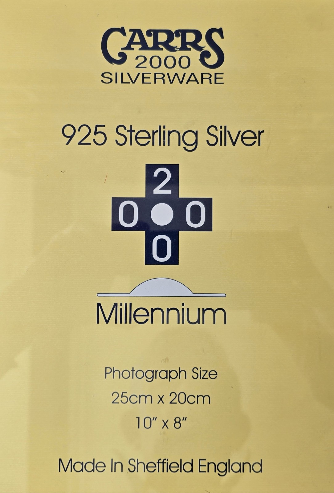 Large Vtge 2000 Carrs Sheffield Hallmarked Sterling Silver Photo Frame 30x25cm