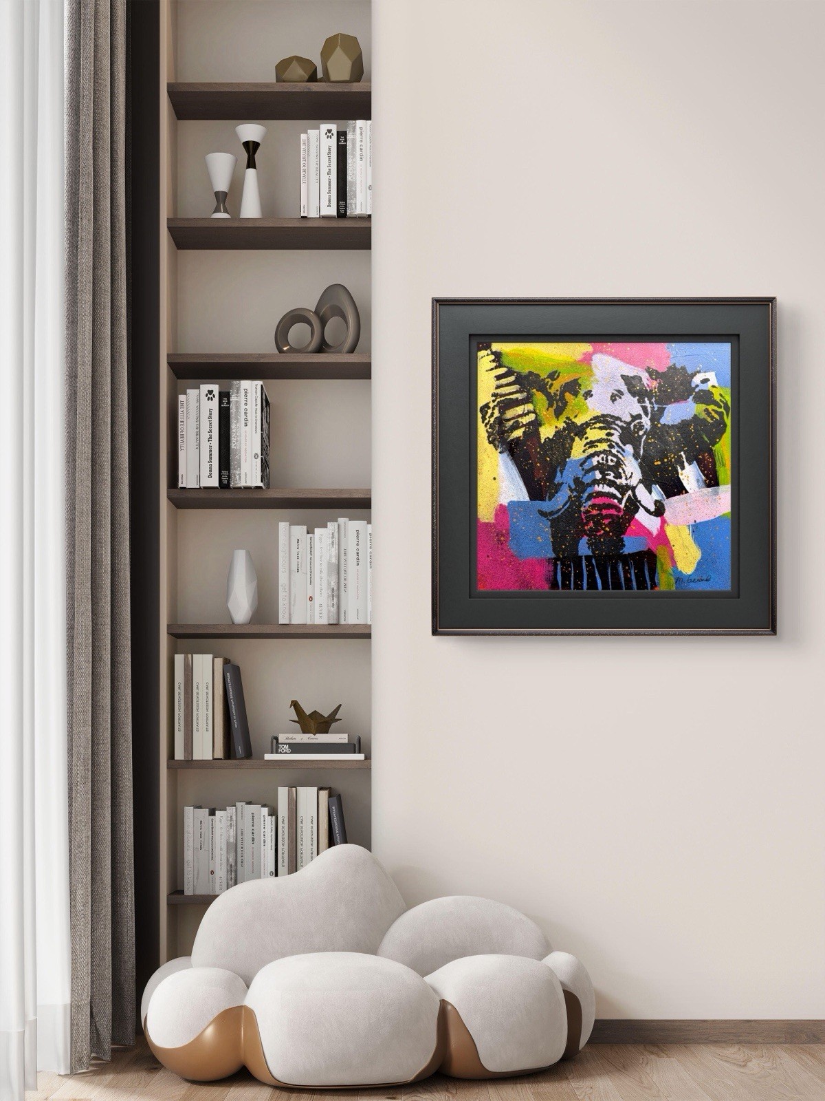 GERARD 12X12 IN-Abstract Expressionist Original Acrylic Painting Wood Figures